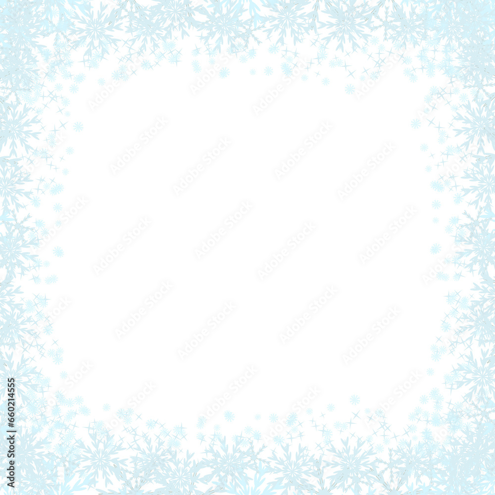 Snowflake Frame, Snowfall Border