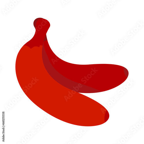 Vector illustration of Red Banana icon sign and symbol. colored icons for website design .Simple design on transparent background (PNG).
