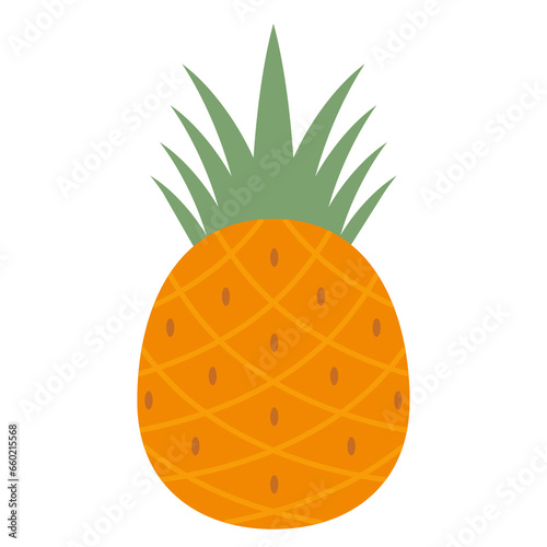 Vector illustration of Pineapple icon sign and symbol. colored icons for website design .Simple design on transparent background (PNG).