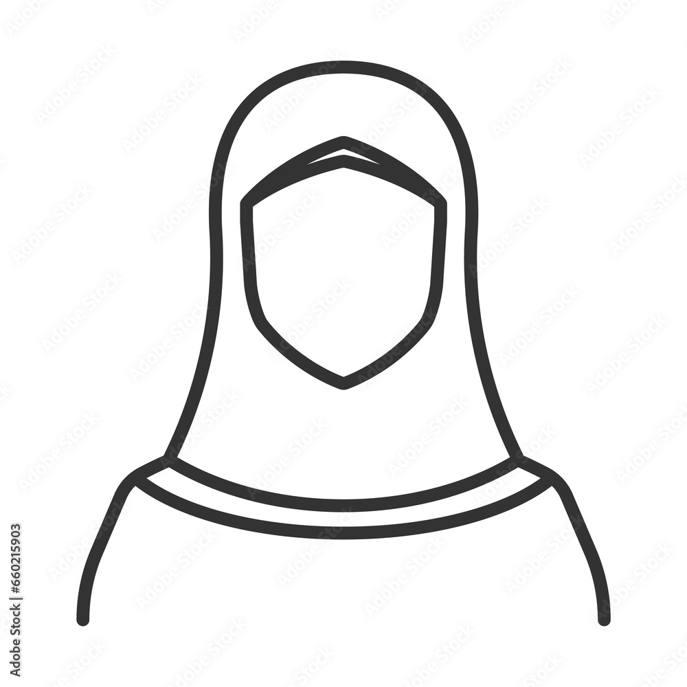Vector illustration of Female muslim icon in dark color and transparent background(png). Vector illustration of Female muslim icon in dark color and transparent background(png).
