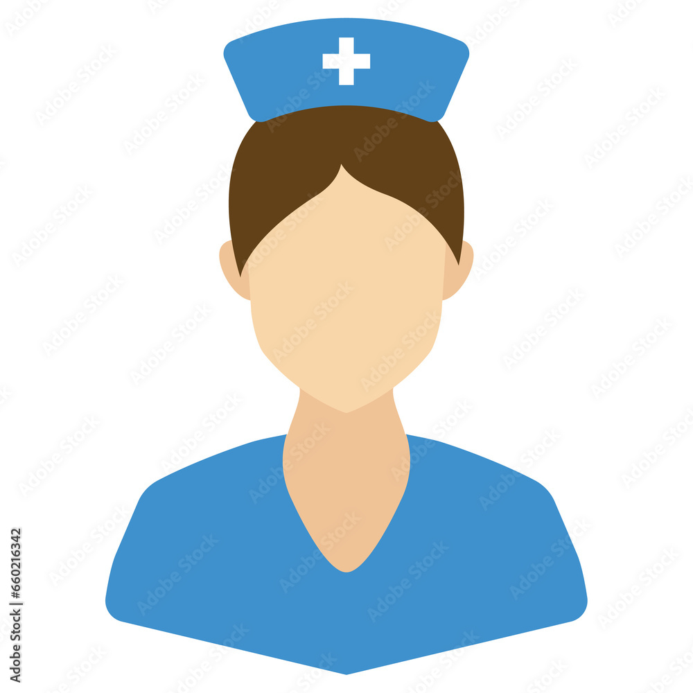 Vector illustration of Midwife Avatar in color on a transparent background (PNG).