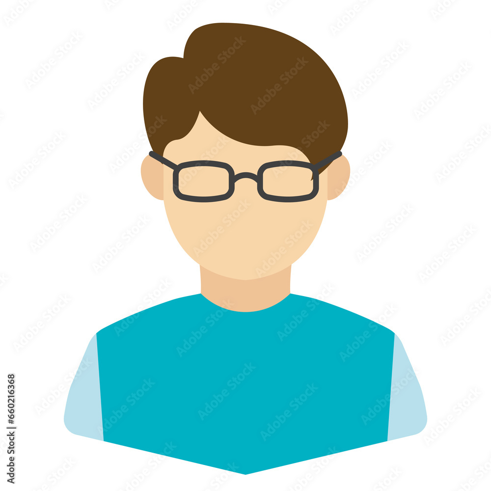 Vector illustration of Teacher Avatar in color on a transparent background (PNG).