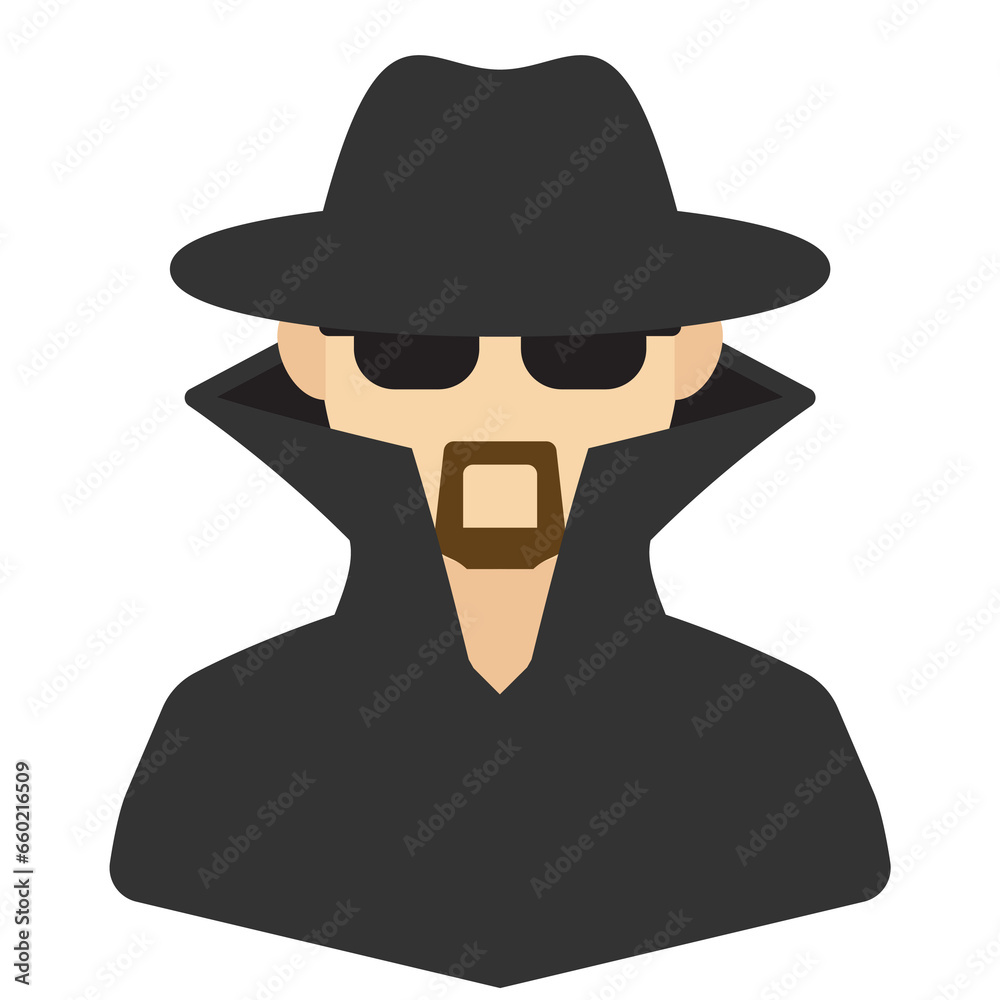 Vector illustration of Spy icon in dark color and transparent background(png).