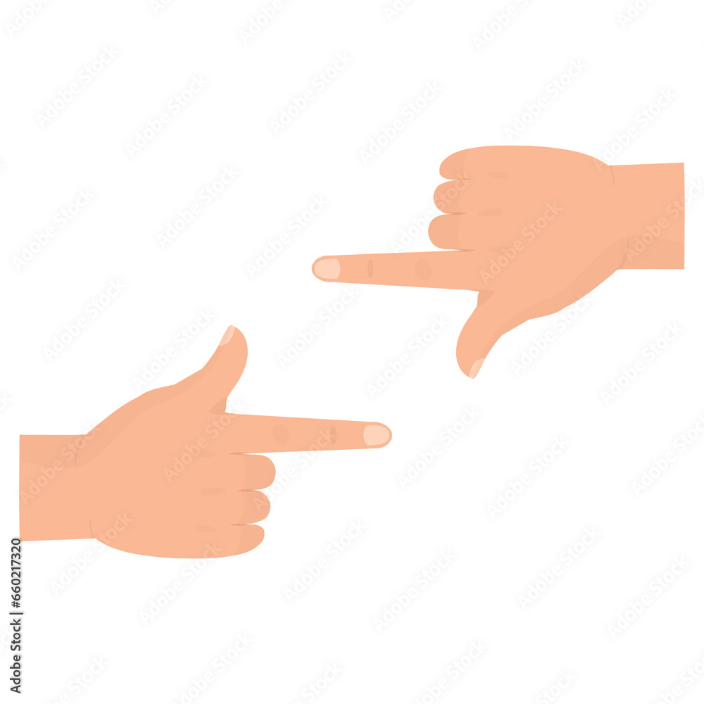 Vector illustration of Make A Box With Both Hands. Colored vector for website design .Simple design on transparent background (PNG).