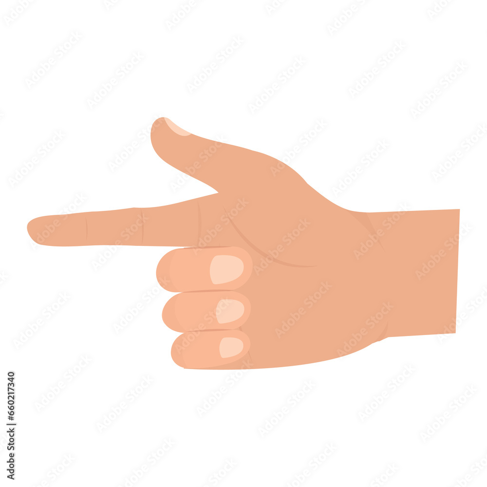 Vector illustration of pointing. Colored vector for website design .Simple design on transparent background (PNG).