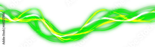 green speed light tail on transparent background