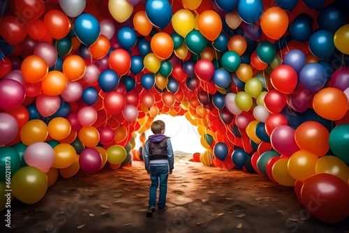 bundles of balloons in red white pink and also in the bunches with water and multicolor for decoraion of birthday parties ans usefull picture in card celebration  photo