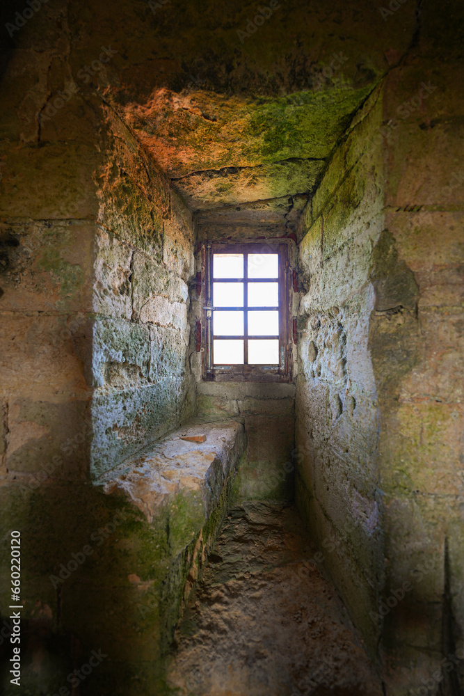 Interior of the Dungeon of the medieval Château du Houssoy (