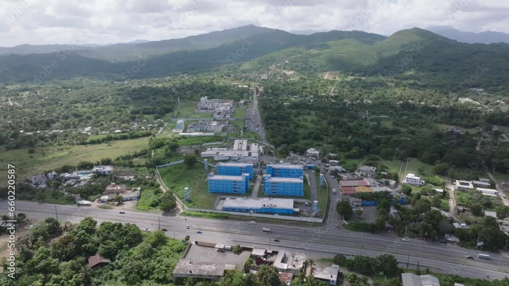 A Comprehensive Perspective of Carcel de Najayo in San Cristobal, Dominican Republic - Aerial Panning