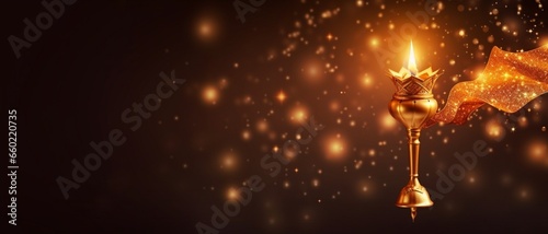 Background with a Christmas lamp and a shooting star