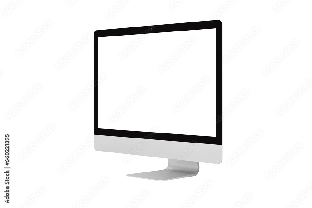 Computer monitor mockup to display web design project in modern style, monitor with blank screen isolated with clipping path on transparent background. Computer monitor mockup to display web design project in modern style, monitor with blank screen isolated with clipping path on transparent background.