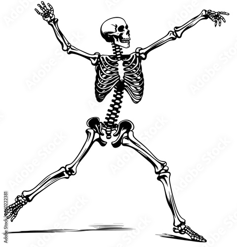 Dancing skeleton on halloween