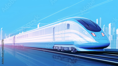 Illustration of holiday departure travel train, concept illustration of high-speed train home for Spring Festival