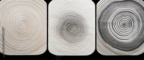 Three different types of wood on a black background