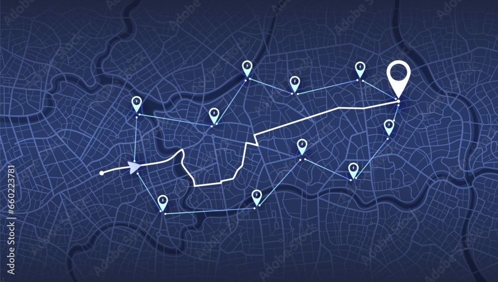 Location EV charging station location mark on gps navigation map a lot