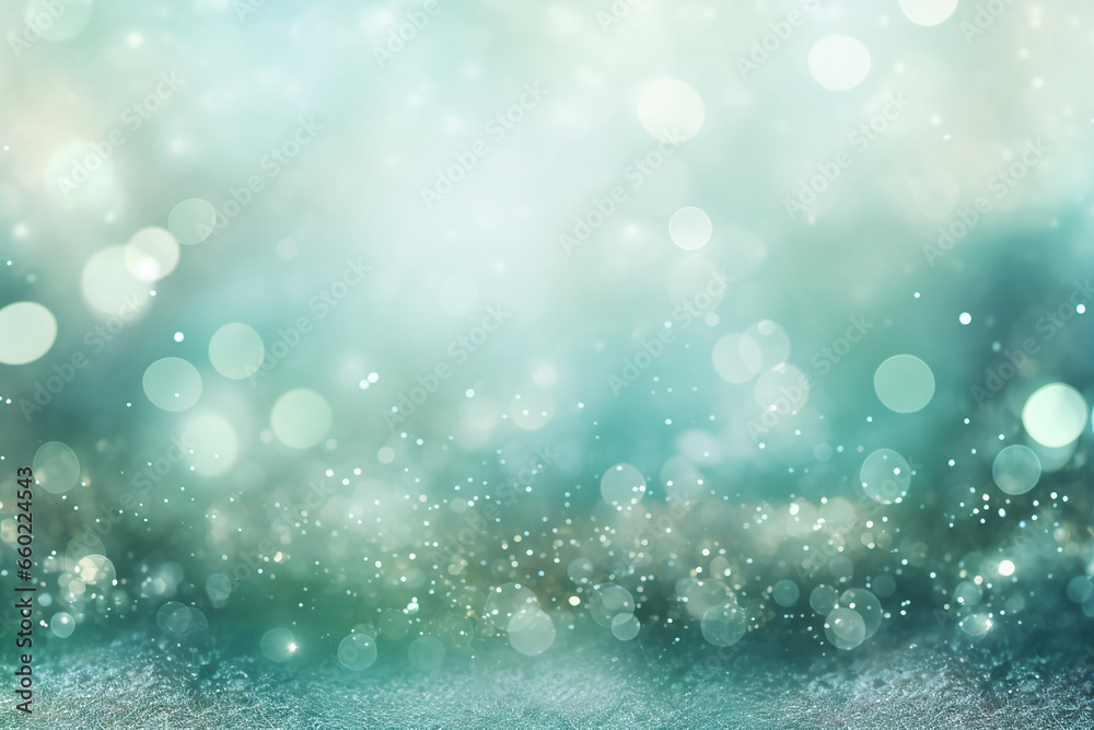 Abstract Christmas background, blurred bokeh lights with mint color Abstract Christmas background, blurred bokeh lights with mint color