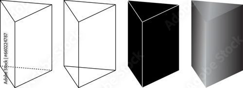 Right triangular prism shape set