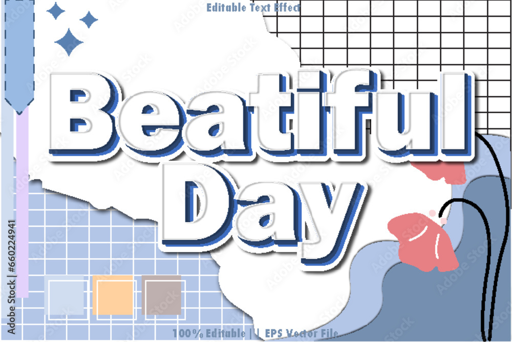 Beautiful Day Editable Text Effect 3D Emboss Style Beautiful Day Editable Text Effect 3D Emboss Style