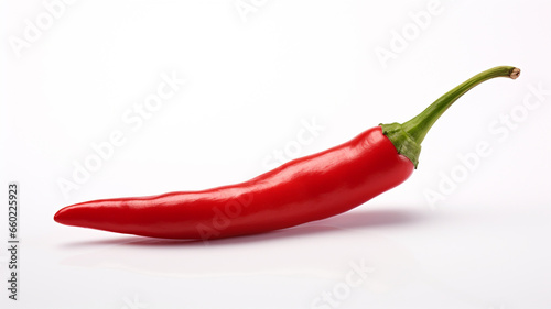 Fresh red chili peppers isolated on white background.