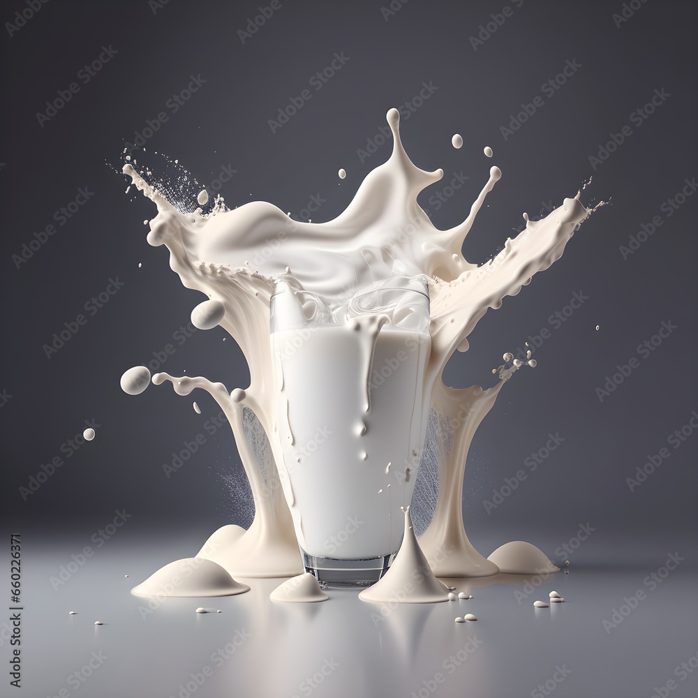 milk jet all white splash realistic realistic professional photography 8k  - obrazy, fototapety, plakaty 