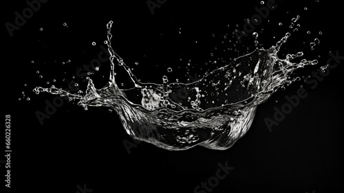 water splash isolated on black background.