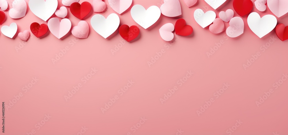 A colorful background with heart shapes scattered across it