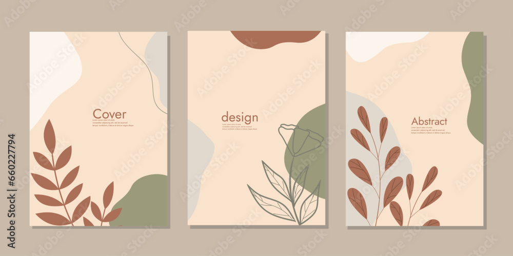 Abstract vector cover design template with hand drawn floral decorations .size A4 For book, notebook, planner, brochure, catalog. beautiful botanical abstract background Abstract vector cover design template with hand drawn floral decorations .size A4 For book, notebook, planner, brochure, catalog. beautiful botanical abstract background