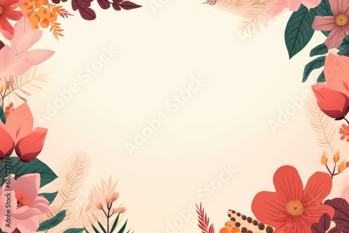 A colorful butterfly and flowers against a floral background