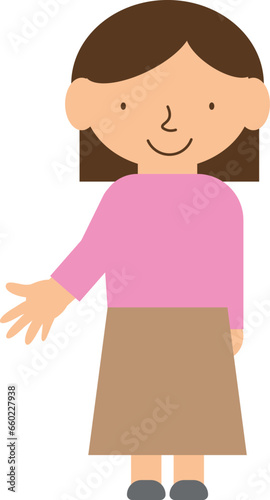 手を差し伸べる女性のイラスト
