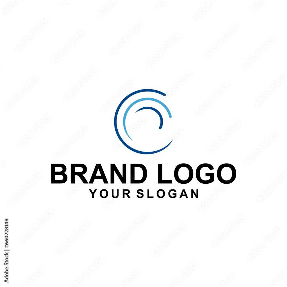 circle waves abstract logo vector