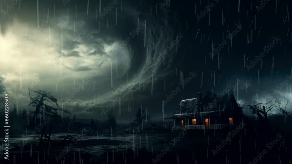 house in dangerous caused tornado typhoon hurricane wind video looping 