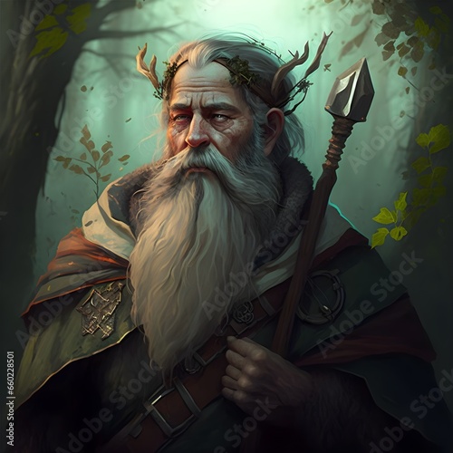 Ak is the Master Woodsman of the world ruler of the forests the orchards and the groves Ak carries an ax and has a grizzled beard which he rubs when he is thinking Spirit of the Forest Wizard Fae 