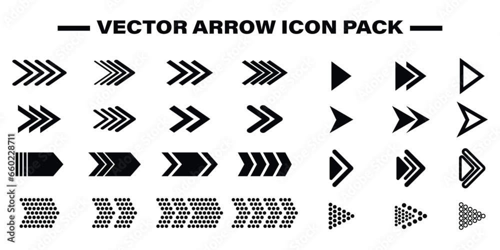 Vector illustration of arrow icons set - obrazy, fototapety, plakaty 