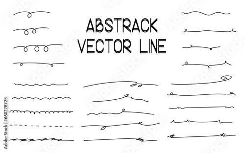 Set of hand drawn vector line