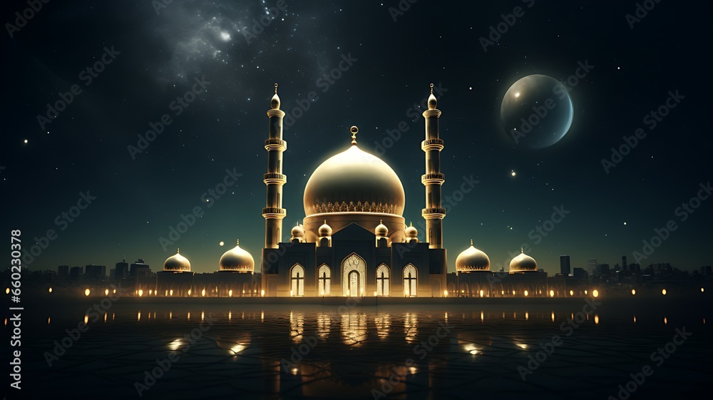 Fototapeta premium mosque at night