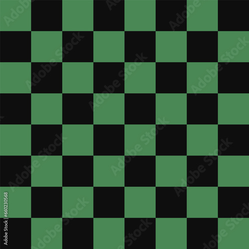 Chessboard pattern for chess with green-black checks. Chessboard background for checkers Seamless texture of boards Seamless floor design