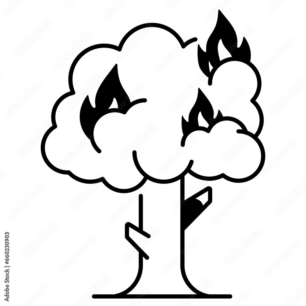 Burning Tree Icon Burning Tree Icon