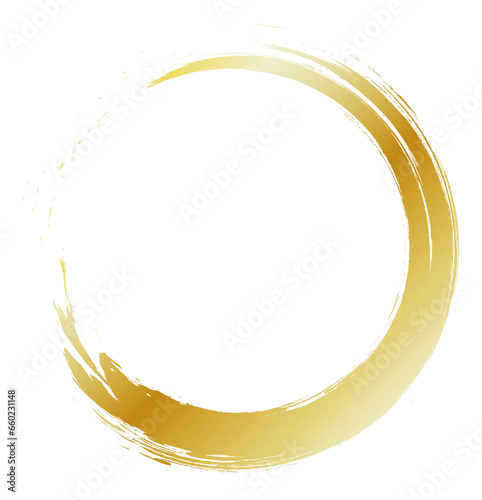 gold circle brush stoke