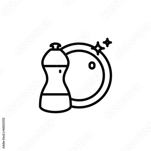 Dishwashing detergent outline icon. Vector illustration. Isolated icon is suitable for web, infographics, interfaces, and apps.