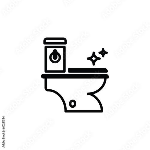 The toilet, bidet toilet, bowl of sanitaryware outline icon. Vector illustration. The isolated icon suits the web, infographics, interfaces, and apps.