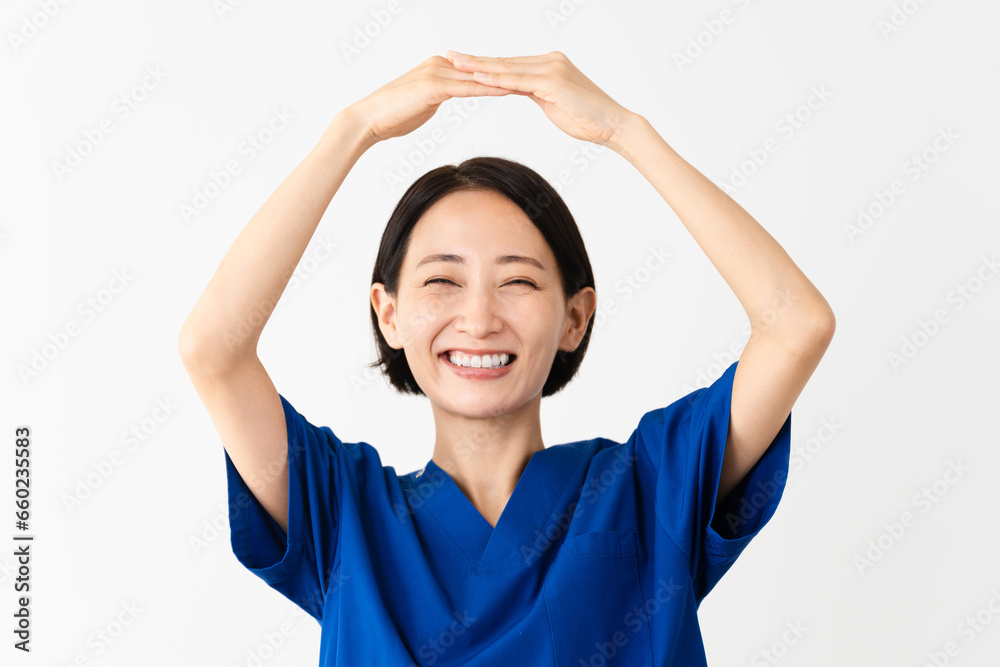 スクラブを着ている若い女性 医療イメージ スクラブを着ている若い女性 医療イメージ