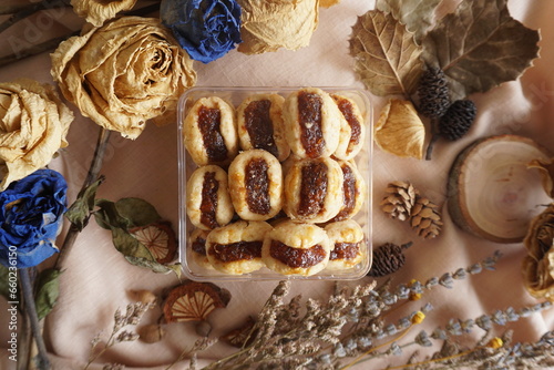 Nastar, the Sweet Treasure of Pineapple Jam Cookies, Presented in Aesthetic Vintage Food Photography