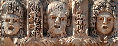 Bas-relief in the Myra ancient city. Turkey. Antalya Province. photo