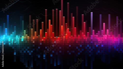 equalizer bar graph abstract background .Generative AI