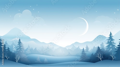 Winter white forest with snow, Christmas background.
