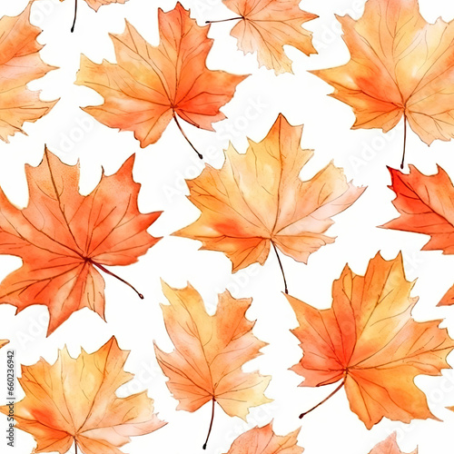watercolor seamless pattern of maple leaf  seamless background for fashion prints