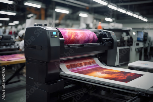 Sublimation DTF printer printing T-shirt in Garment and Textile Manufacturing Industry.