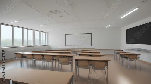 Classroom with chairs and tables