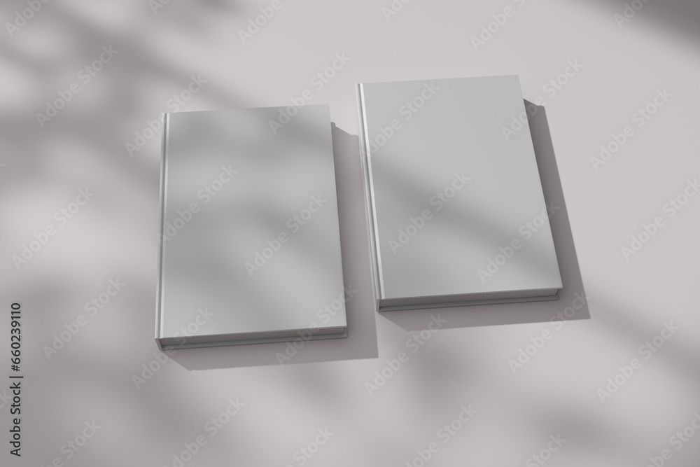 3d rendering of blank white book with window shadow and tree branches, for mockup design 3d rendering of blank white book with window shadow and tree branches, for mockup design