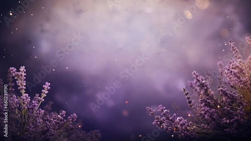 space for text on textured background surrounded by lavender flowers, background image, AI generated